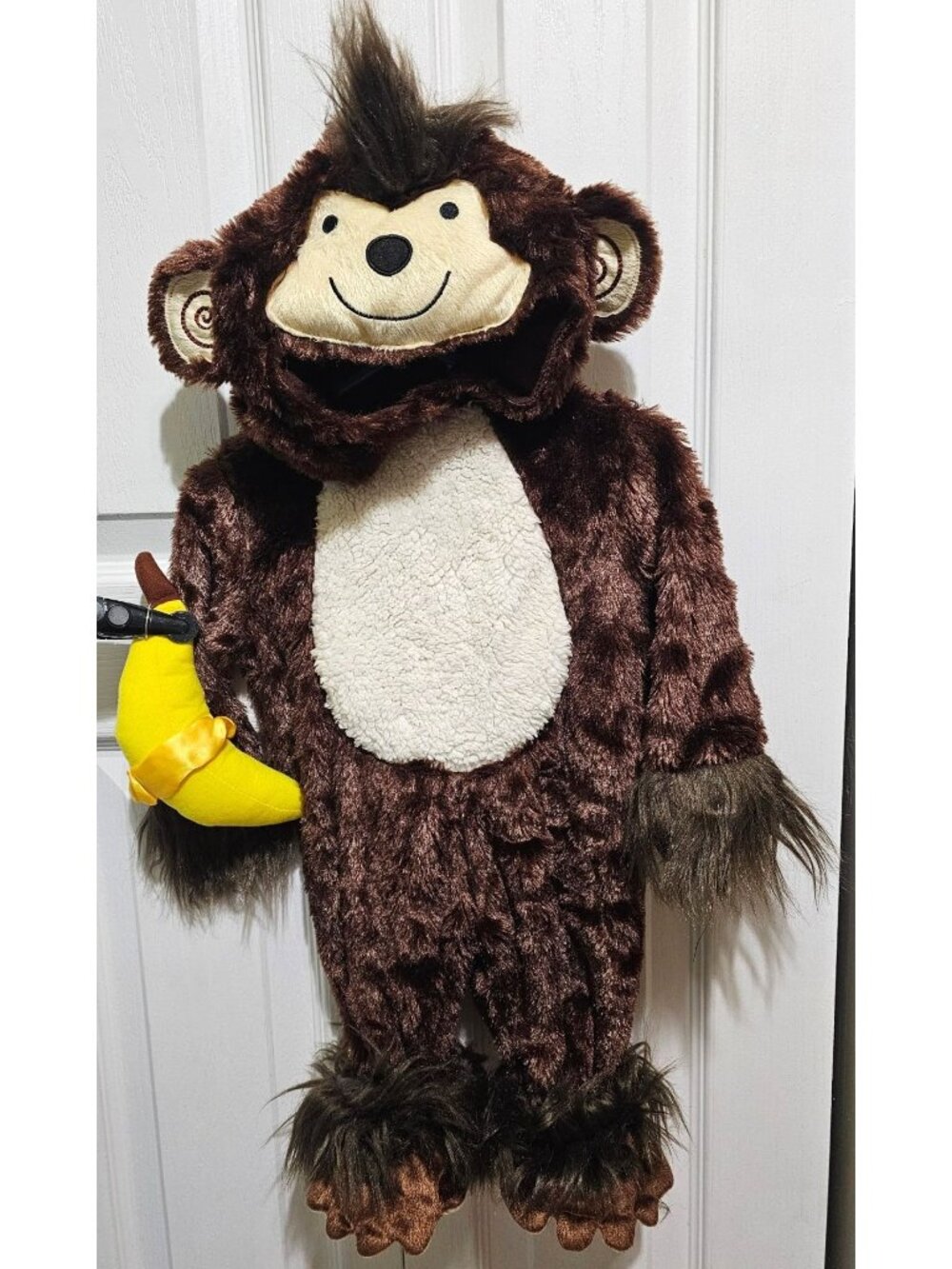 Monkey Around Baby Halloween Costume 0-6 Months Plush Banana Rattle Halloween